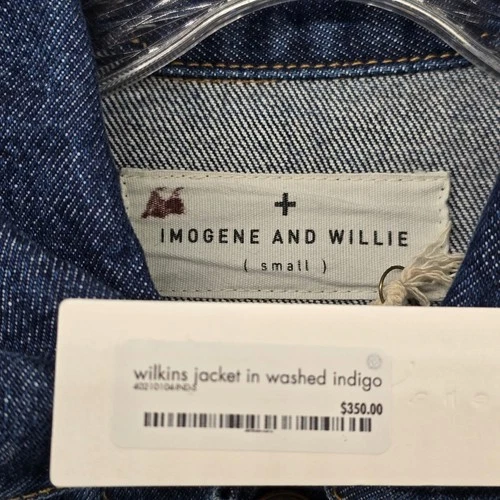 Imogene and Willie Wilkins Jacket Mens Small Indigo Washed Denim Trucker Jacket image 4