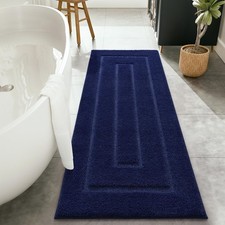 Navy 24x70 Inch Bathroom Runner Rugs Non Slip Washable Long Bath Mat Thick