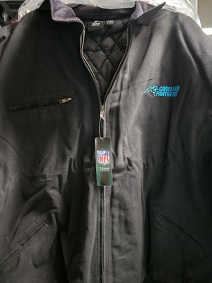 Mens NFL Carolina Panthers Black Casual Jacket W Pockets XL NWT
