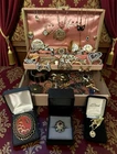 Vintage Estate Costume Jewelry Lot Some Antique MCM 80s 90s  Gold Silver Tone