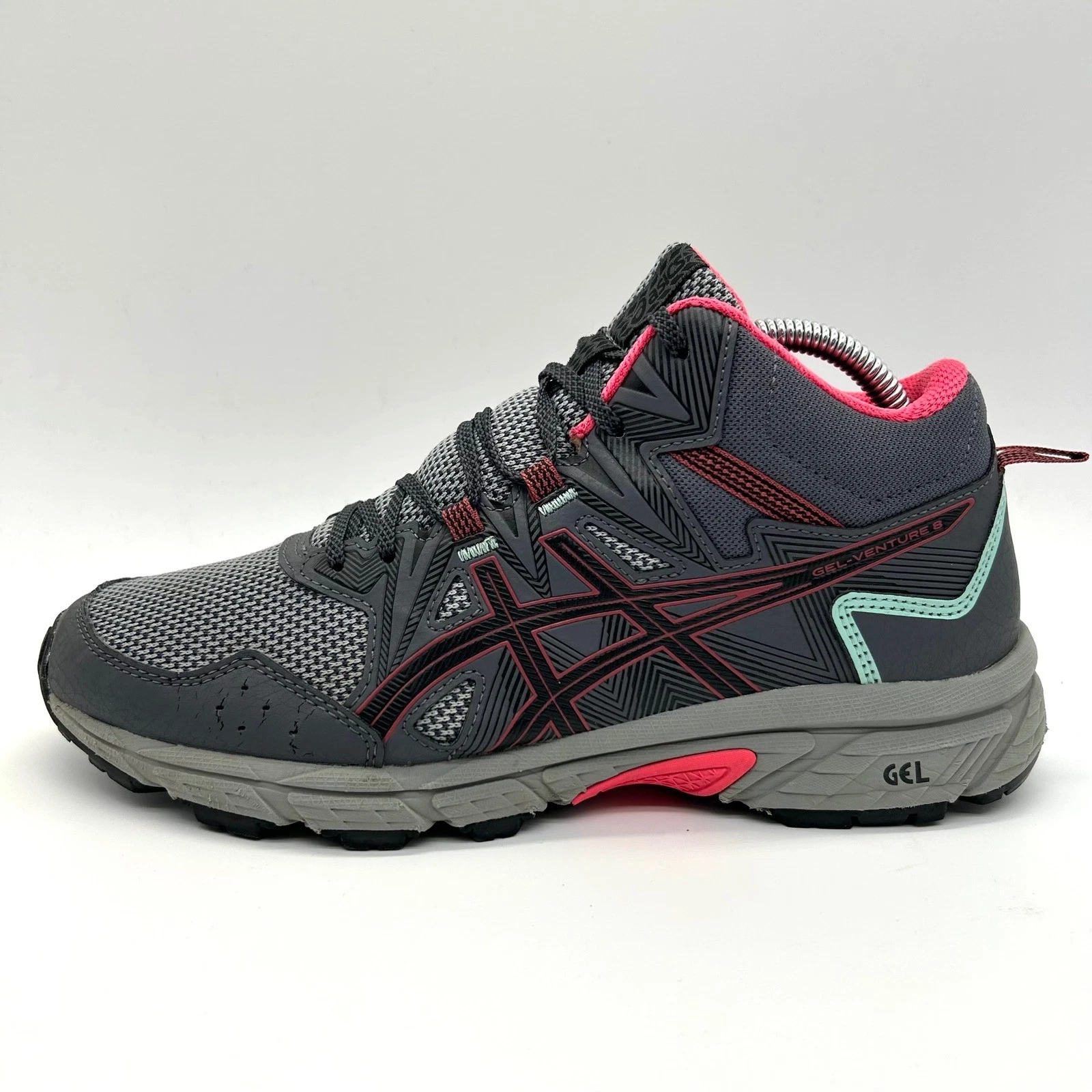 ASICS Gel-Venture 8 MT Shoes Womens 9 Grey Pink Trail Running Hiking Sneakers