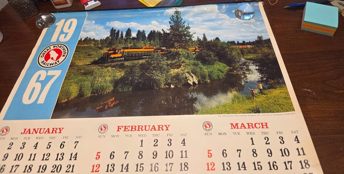 Collectible Railroad Paper Calendars 1967 for sale | eBay