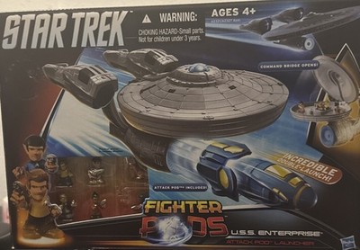 Star Trek Enterprise Fighter Pods USS Attack Pod 6 Figures Playset New In Box