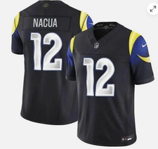 Mens Rams Football Fan Nacua 12 Jersey 2025 Limited Stitched Jersey