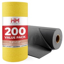 200 Pack Microfiber Cleaning Cloth Roll - Tear Away Reusable Paper Towels Was...
