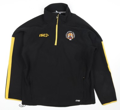 ISC Herren Sport Sweatshirt schwarz Gr. L 1/4 Reißverschluss