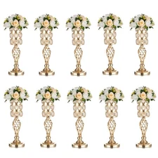 Gold Flower Vases for Centerpieces: 10 Pcs 19.7" Tall Vases for Centerpieces ...