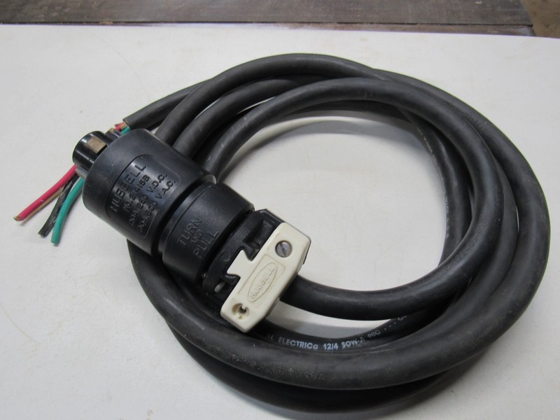 Hubbell  21415B  Plug 20A 250 VDC / 30A 600 VAC  with 10" 12/4 SOW