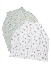 NWT NORDSTROM 2-Pack Car Seat  Nursing Covers Plants Boho Cotton Stretch 49