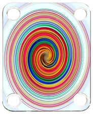 Neckplate to fit Electric Guitar Color Graphic P & J Bass Strat Tele Spiral 1