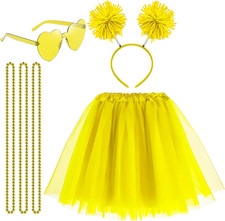 Tutu for Women Tutu Accessories Set Pom Pom Headband Tulle Tutu Skirt Heart Sung