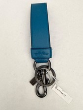 Coach CH075 Large Loop key fob blue Jay blue key ring new NWT