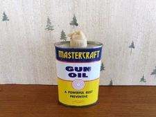 Vintage MASTERCRAFT Coast to Coast Gun Oil 3 Oz Tin Can  ~ 3/4 Full