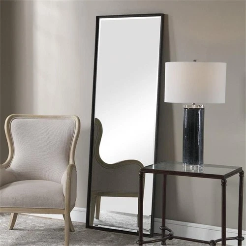 Uttermost Callan Iron and MDF Wood Dressing / Leaner Mirror in Rustic Bronze - Picture 6 of 7