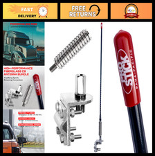 Durable 2ft Fiberglass CB Antenna with Mirror Mount  Heavy Duty Spring - 1000W
