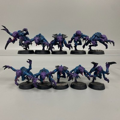 10 GENESTEALERS TYRANIDEN WARHAMMER 40K 40.000 TYRANIDEN BIENENSTOCK FLOTTE BRUT BEMALT