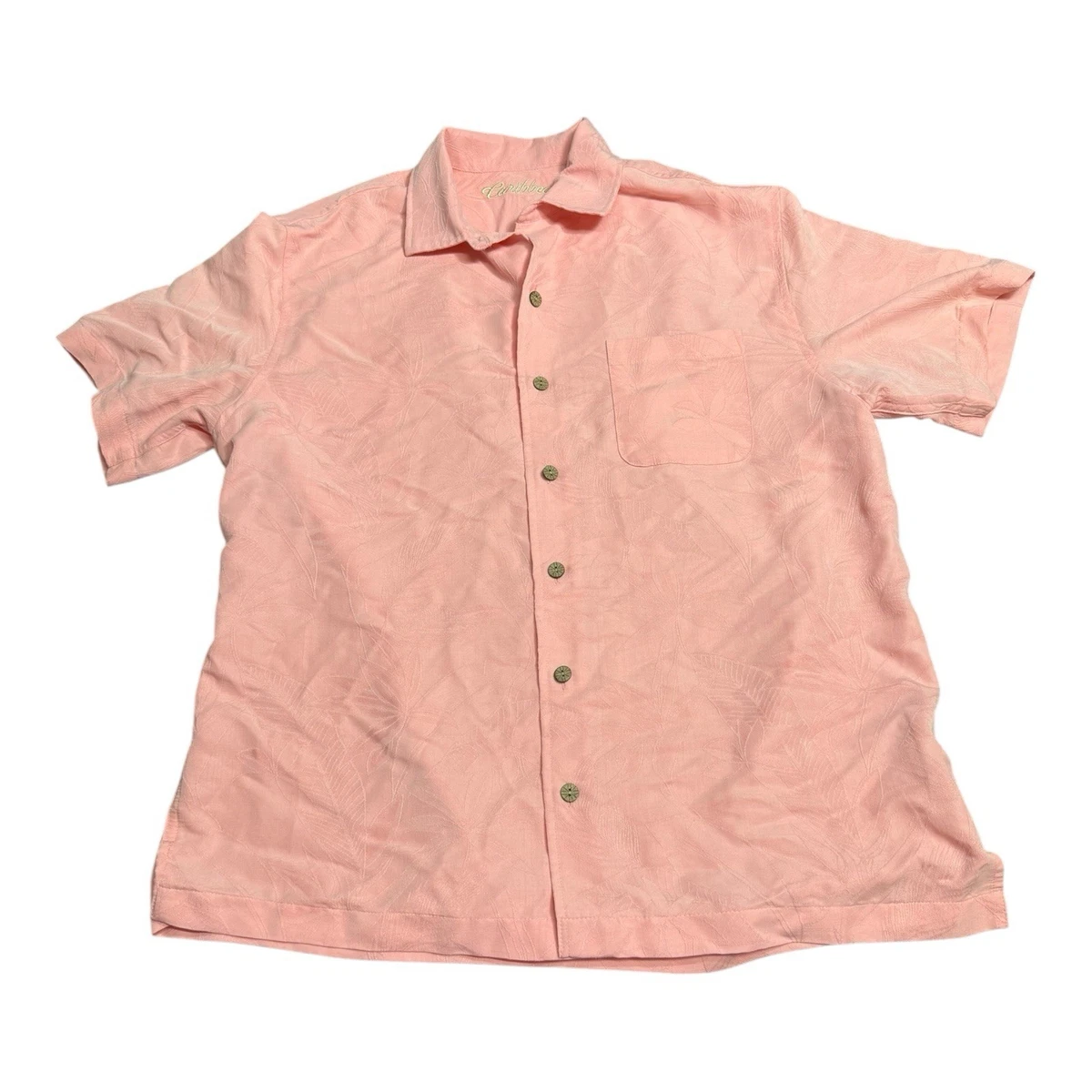 Chemise Hawaïenne Caribbean Joe 2XL Orange - 100% Soie Lavable, Manches Courtes