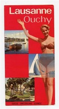 Lausanne Ouchy Switzerland Brochure with Pictorial Map 1958
