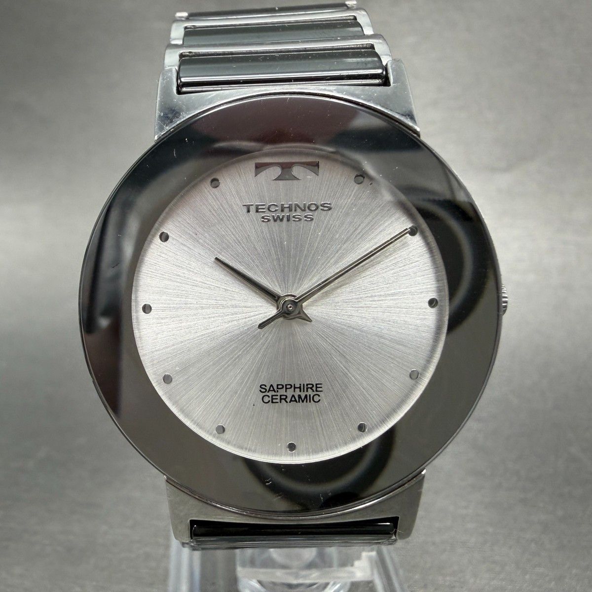 Technos Watch Men 33mm Silver Dial Silver Tone Round TBM674 New