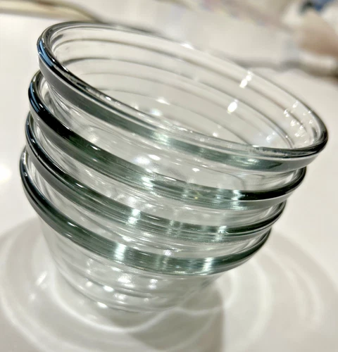 Anchor Hocking USA Set of 4  Clear Glass 6 Ounce 177 ml Custard Cups Prep Cups