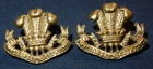 WW1 ERA GENUINE THE WELSH REGIMENT GILT METAL COLLAR BADGE PAIR - WORLD WAR I