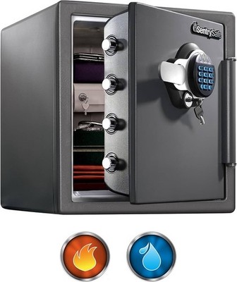 Fireproof Safe Box Digital 1.23 cu.ft. SFW123GDC Waterproof SentrySafe Alloy