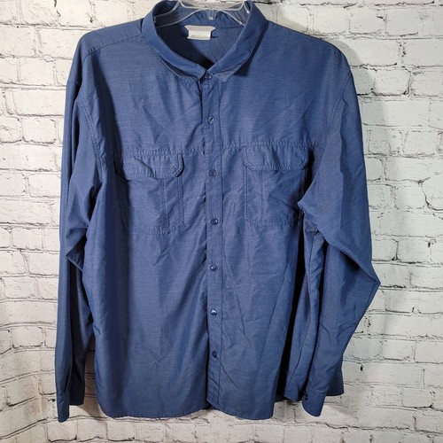 Columbia Men's Omni Wick Blue Button Up Long Sleeve Outdoor Fishing Size XXL - Picture 7 of 7
