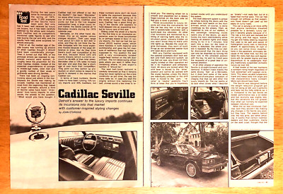 1977 CADILLAC SEVILLE ORIGINAL 3-PAGE ROAD TEST + SEVILLE VS VERSAILLES ARTICLE