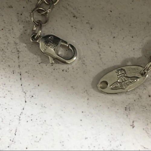 Vivienne Westwood Small Orb Necklace Silver Light Blue Chain 80cm Top 4.5 NO BOX - 第 5/6 張圖片