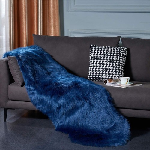 2X6 Ft Ultra Luxurious Fluffy Sheepskin Area Rug Soft&Thick Faux Fur Rug Nonslip - Picture 6 of 6
