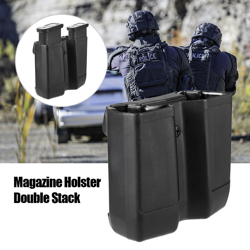 Black Double Magazine Pouch/Case/Holder for Glock 17/19/22/23/26/27 (9mm/40 Mag)-image