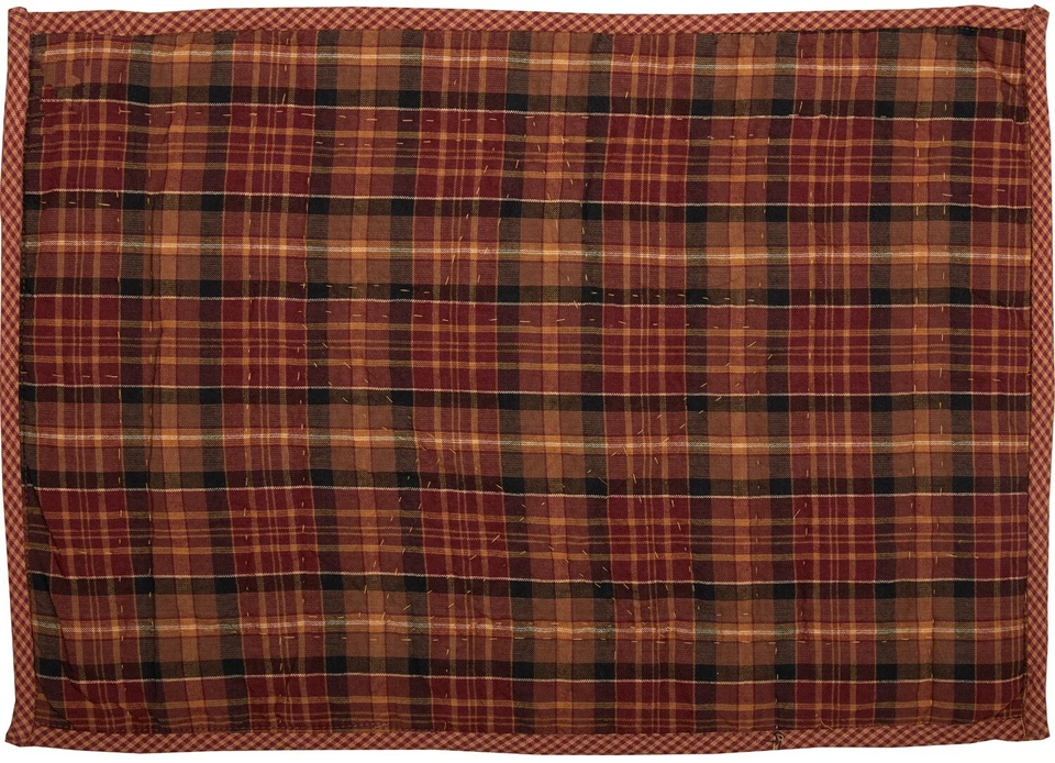 Set of 6 Hand Quilted Placemats Country Kitchen Plaid Patchwork Abilene Star - Image 4 of 4