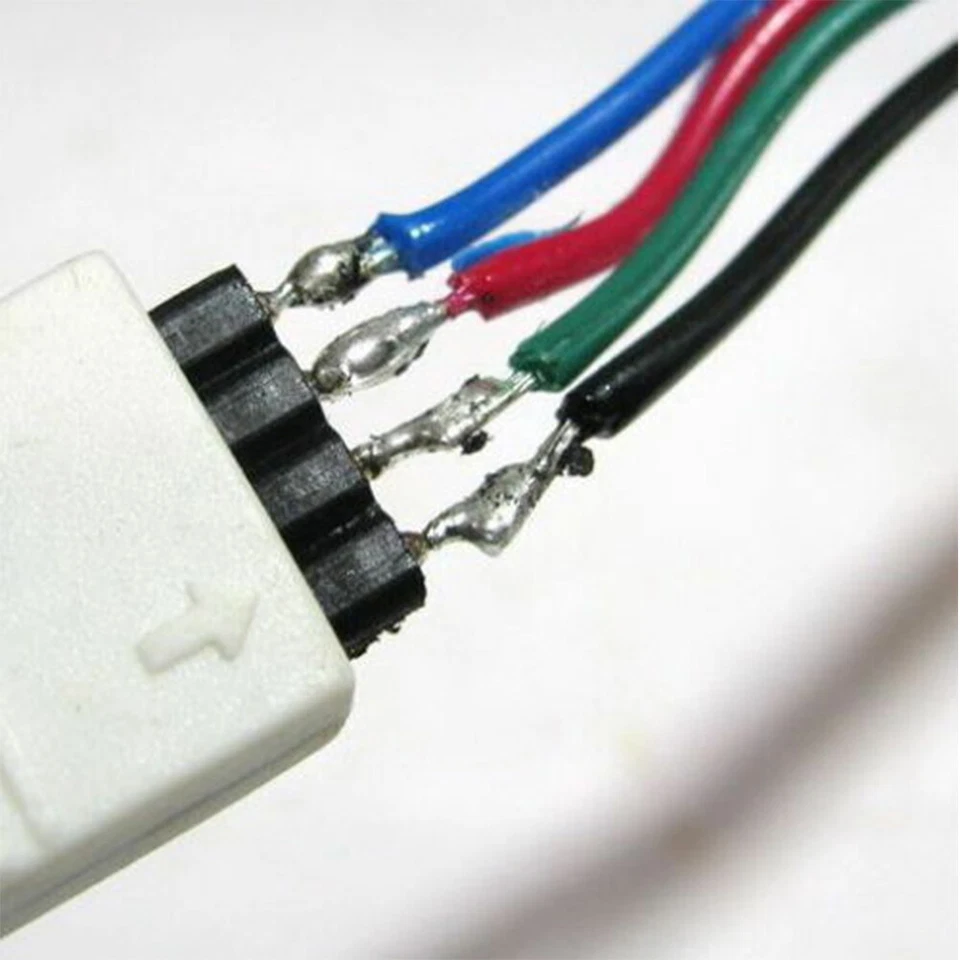 4-PIN RGB Extension Connector Wire Cable Cord For 3528/5050 RGB LED Strip Light - Image 4 of 4