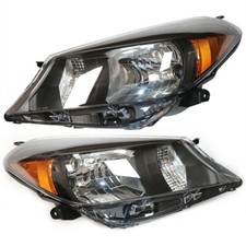 For 12-14 Toyota Yaris Hatchback Black Headlamps Headlights Clear Set Leftright