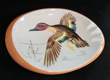 Lge MCM Stangl Pottery Green Wing Teal Mallard Duck Ashtray Trenton, NJ USA