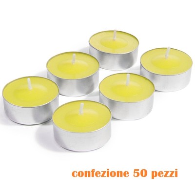 x Set 50 Stück Gelbe Duftkerzen Duft Zitrone Teelicht Lumini moc