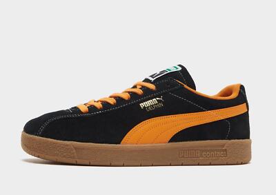 Original Puma Delphin Suede Sneaker  ( Herren UK 8 EUR 42 ) Schwarz / Pumpkin-Pie