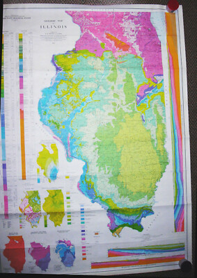 Geologic Map of Illinois - State Geological Map - 1:500,000 - 41'' x 57'' - 1967