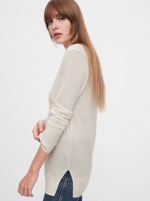 Gap, True Soft Pullover mit V-Ausschnitt weiß Sweater für Damen NEU UVP 40£