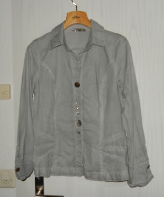 BOTTEGA SHIRT BLOUSE SIZE M GREY BLUE TOP BALZER