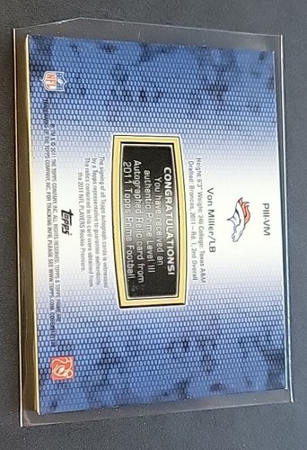 Von Miller 2011 Topps Prime Level III Quad Patch RC Auto #17/25 Rare RPA Rookie - Picture 11 of 14