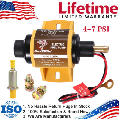 CarBole 12D Micro Electric Diesel Fuel Pump Universal 5/16 Inch Inlet And Outlet 12v 1 2a 35gph 4 7 Psi
