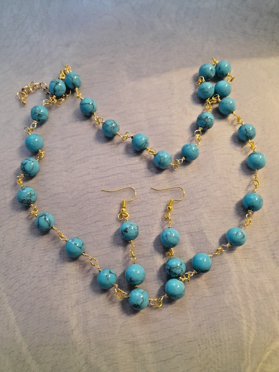 Turquoise colour necklace deals