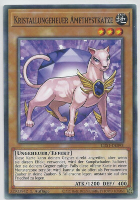 Yugioh Kristallungeheuer Amethystkatze  Common 1. Auflage Mint! LDS1-DE093