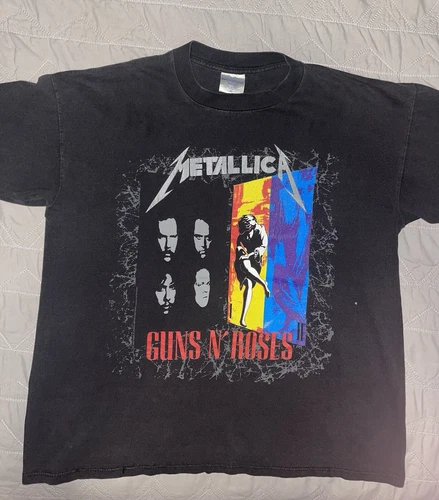Guns N' Roses / Metallica Tour T-Shirt Size XL 1990s vintage concert t-shirt, vintage, size XL, single stitch, B+ condition