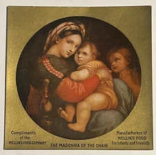 victorian trading card mellins food The Madonna of the Chair Boston,Mass