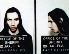 1994 Singer MARILYN MANSON Glossy Mugshot 8x10 Photo Print Jacksonville Poster