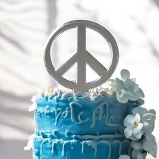 Peace Symbol Shaped Cake Toppers