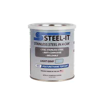 STEEL-IT 1051Q Stainless Steel Polyurethane Coating - Light Gray - 4 Pack Quart