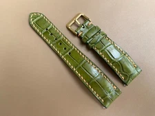 26mm 24mm 22mm 21mm 20mm 19mm 18mm 16mm Green alli.../ Leather Watch Strap Band